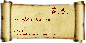 Polgár Verner névjegykártya